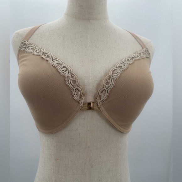 Natori Nude Front Clasp Racerback lacy bra 34DDD - Picture 7 of 14
